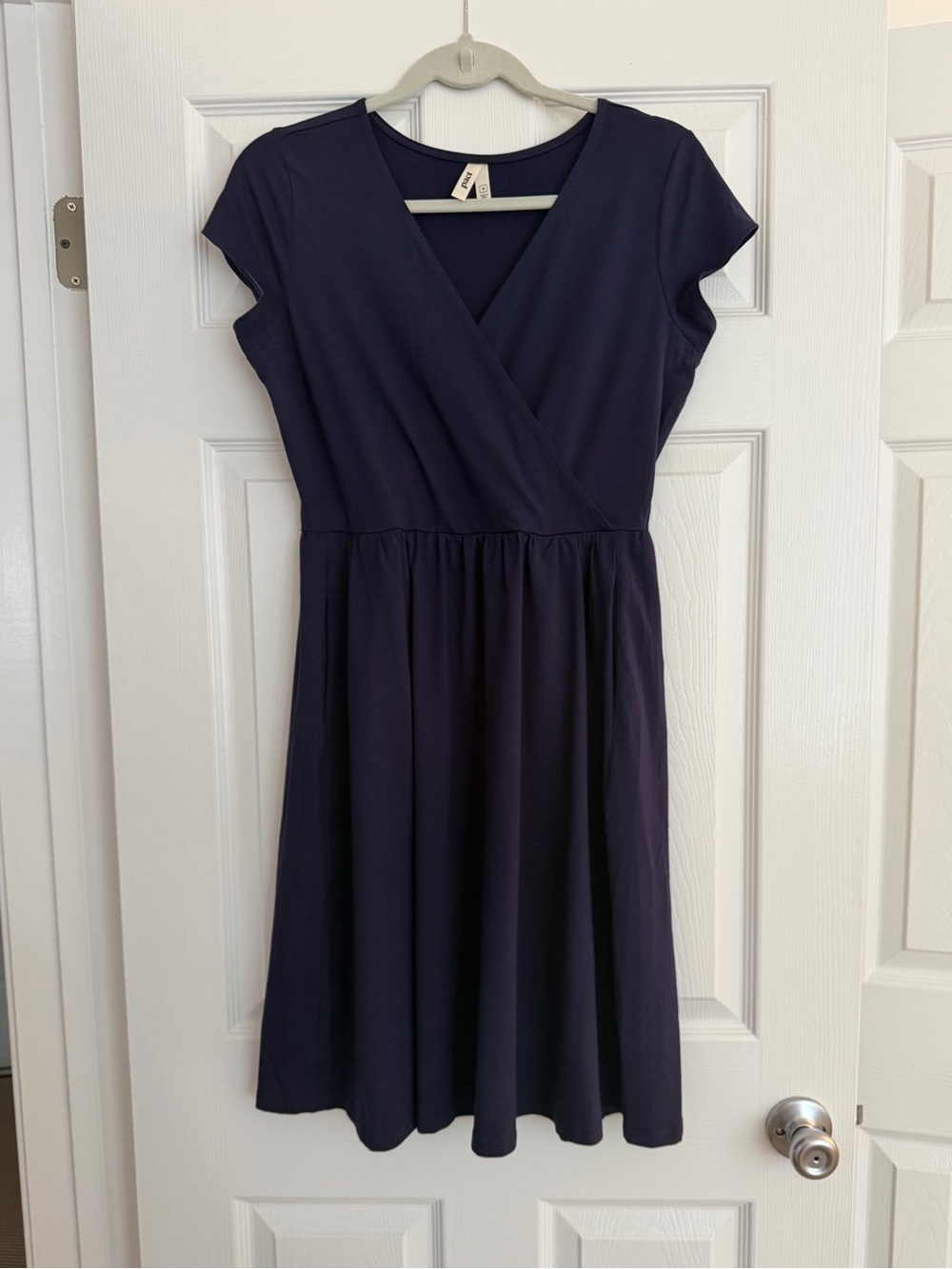Pact Dark Purple Crossover Fit-and-Flare Dress - Picture 4 of 7